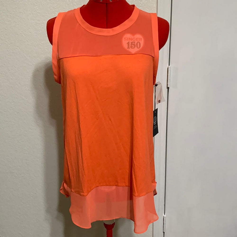 Vince Cumuto Graphic Illusion Blouse Top Size M